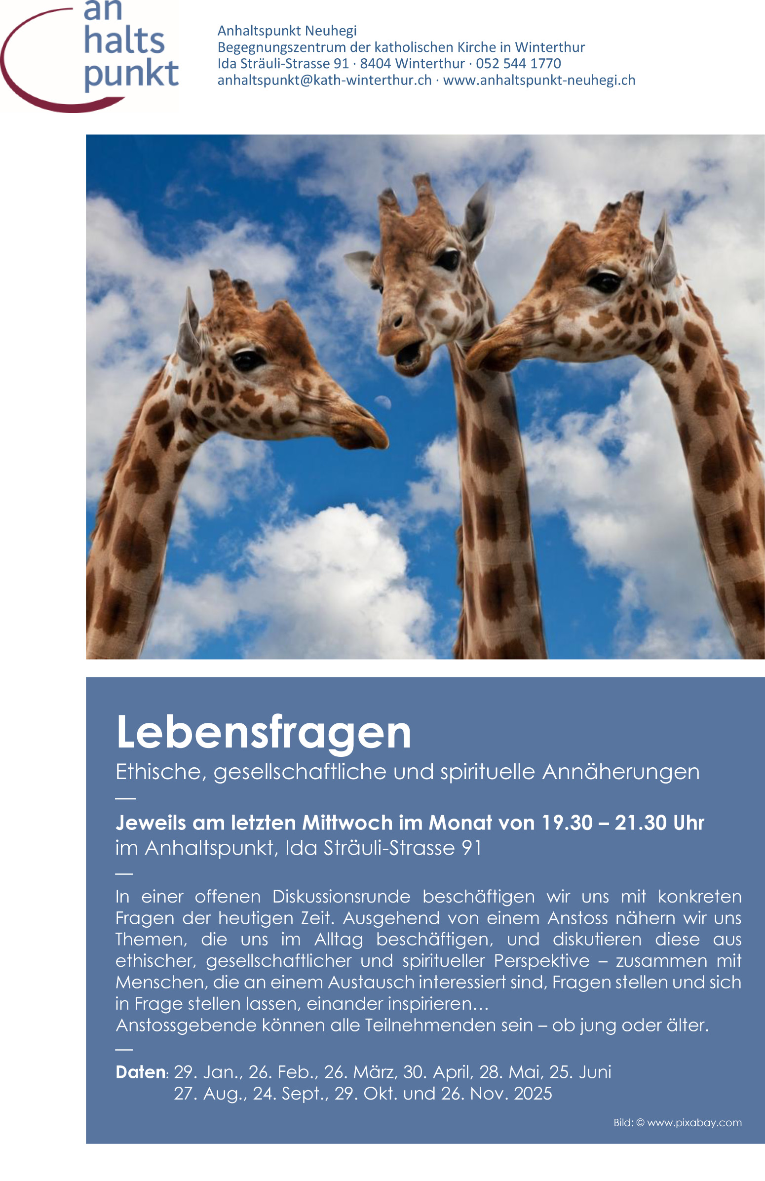Flyer Lebensfragen 2025