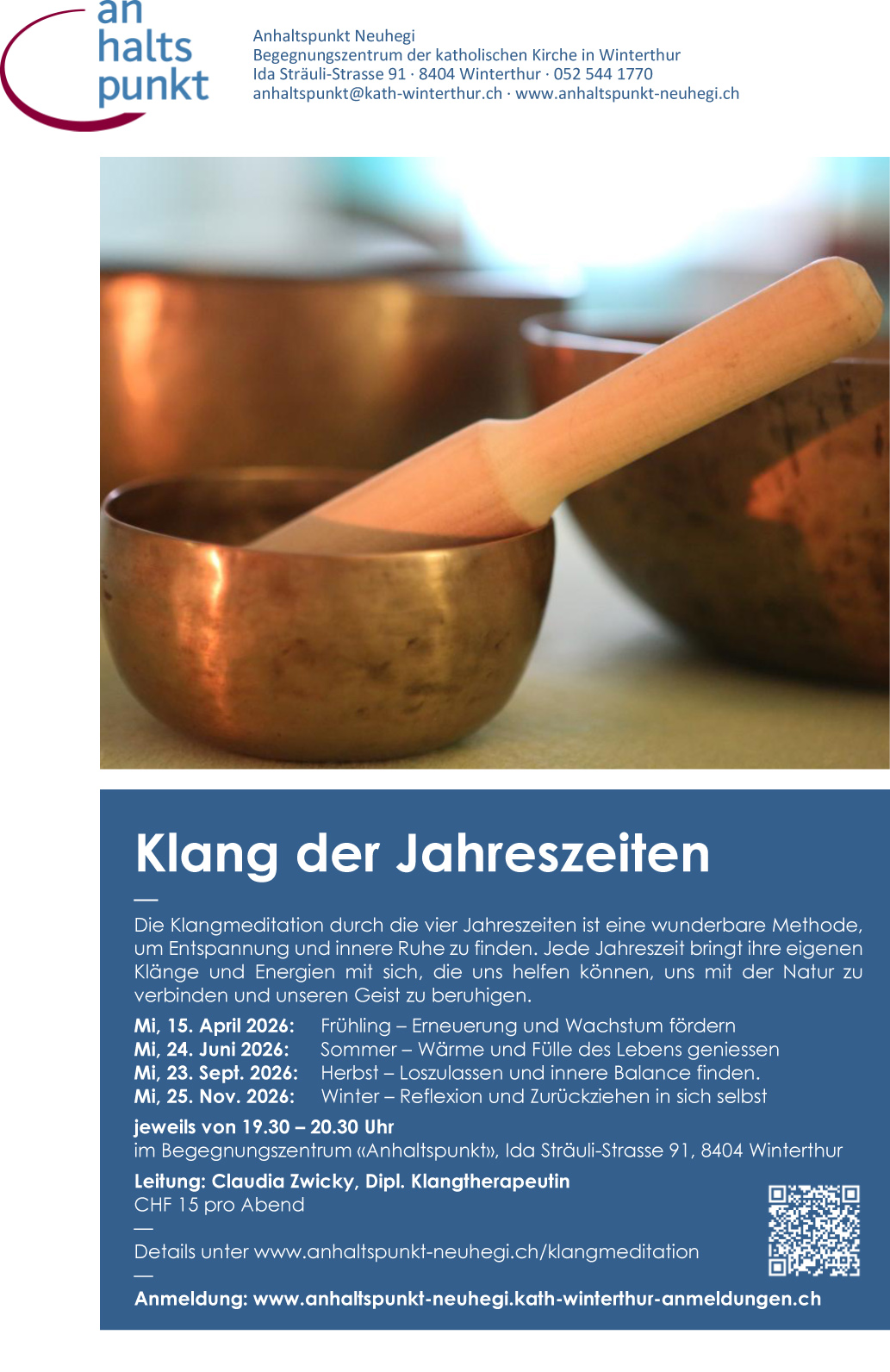 Flyer Klangmeditation 2026