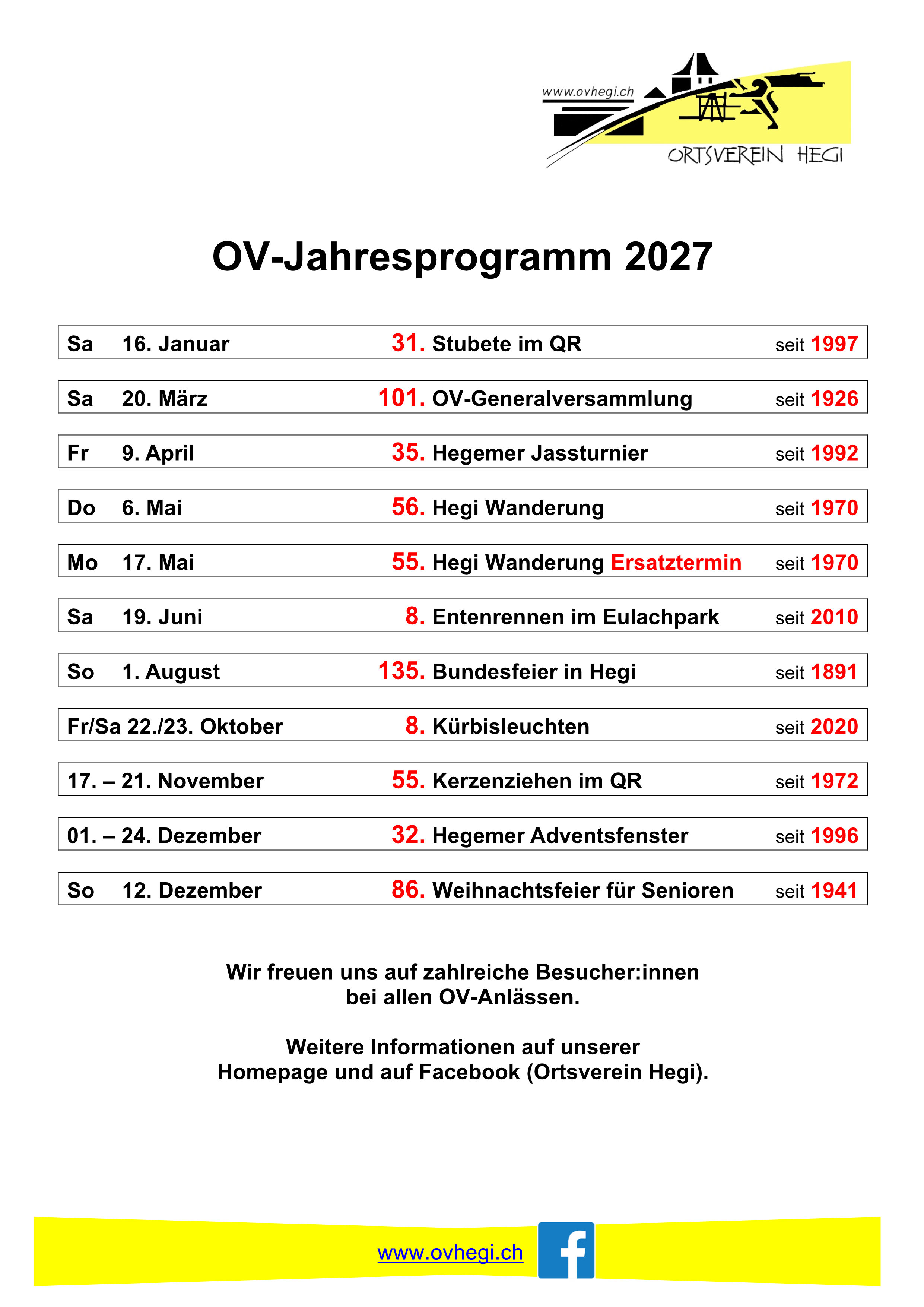 2025 Jahresprogramm